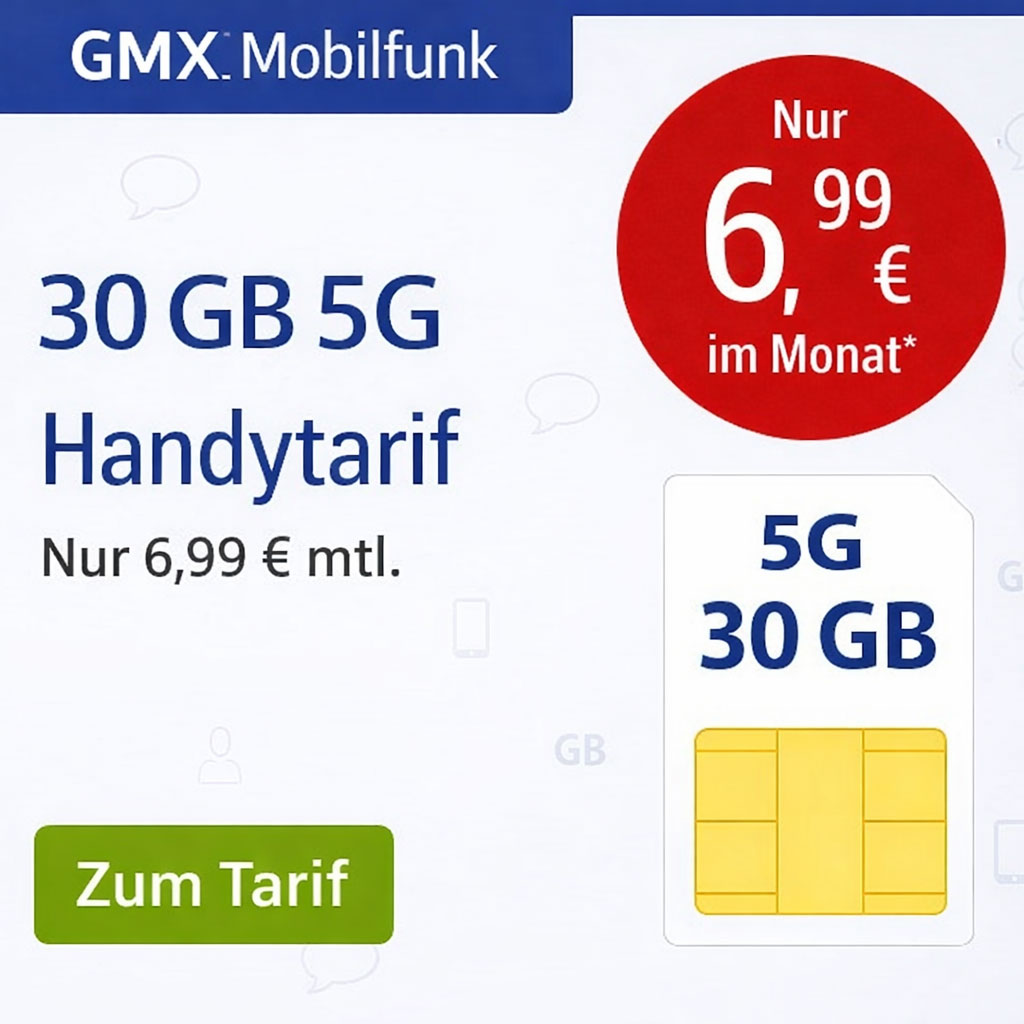 GMX Handyvertrag ohne Schufa und Bonitätsprüfung mit 100% Zusage